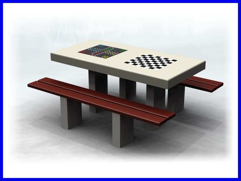 Betonowy stół gry w szachy i chińczyka